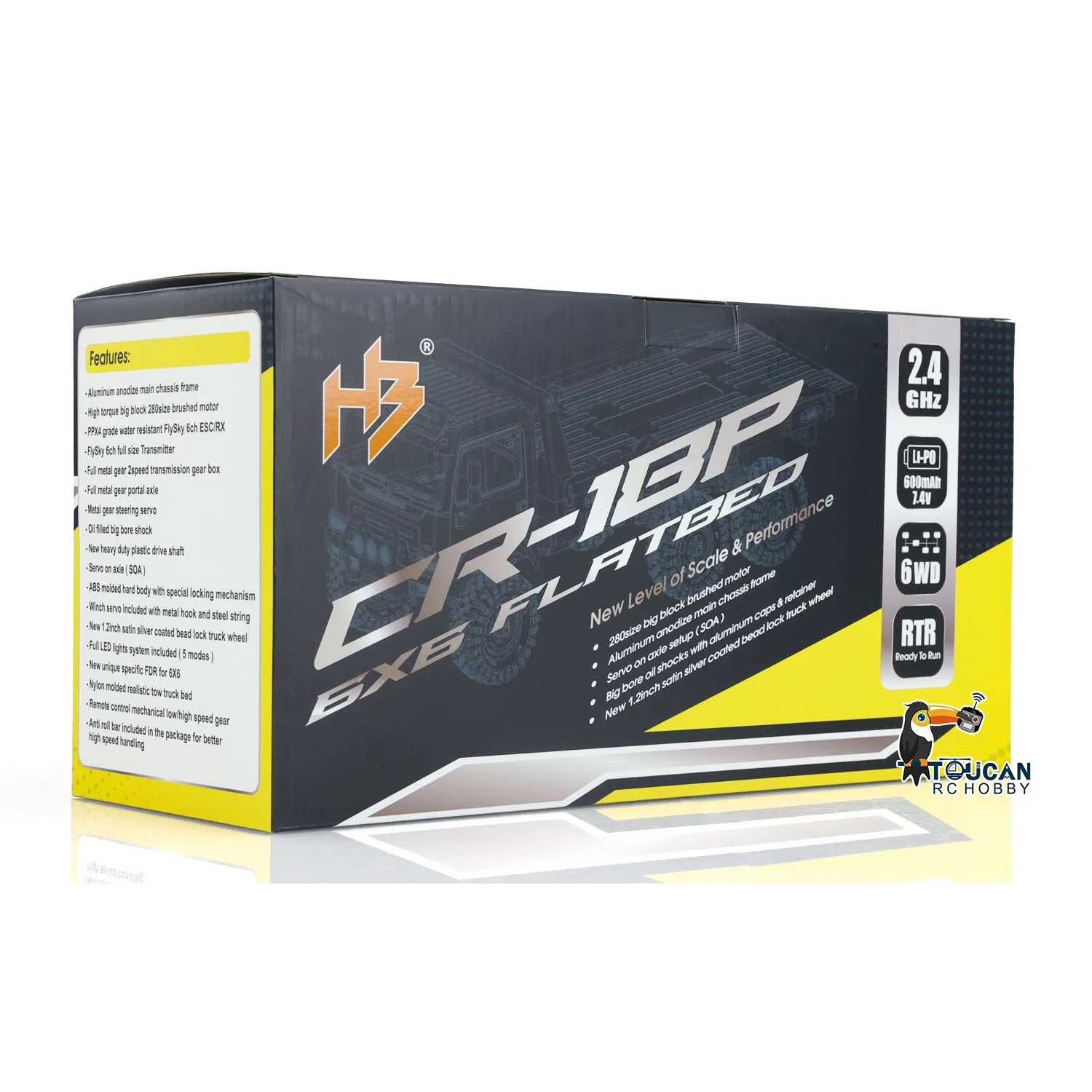 Remolque de cama plana RTR 6WD RC, camión todoterreno sobre orugas, transmisión de 2 velocidades con luces LED CR18P, juguete listo para correr para adultos, 1/18