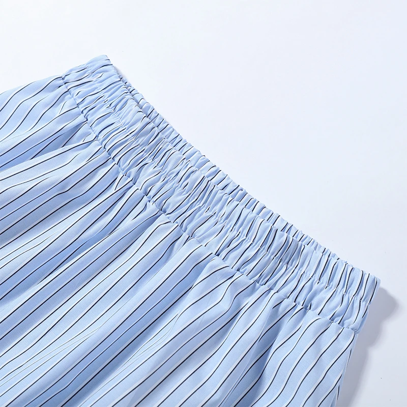 Chic Striped Women's Jacket Skirts Suit Stand Collar Drawstring A-Line Skirts Lady Set 2026 Summer Autumn 2 Pieces Set Women New