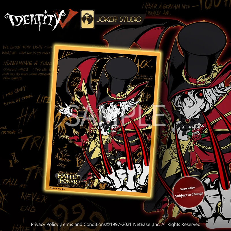 Identity V - Special Edition Card Sleeves for Blackjack Battle Poker (Midnight Party Series) idv Poker Cards