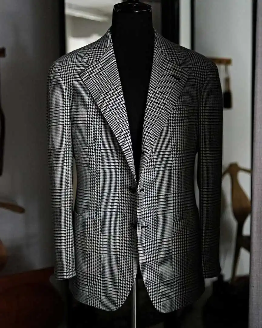 الحديثة منقوشة الرجال الدعاوى سليم صالح 2 قطعة سترة السراويل واحدة الصدر الشق التلبيب نمط الأعمال سترة مخصصة #2