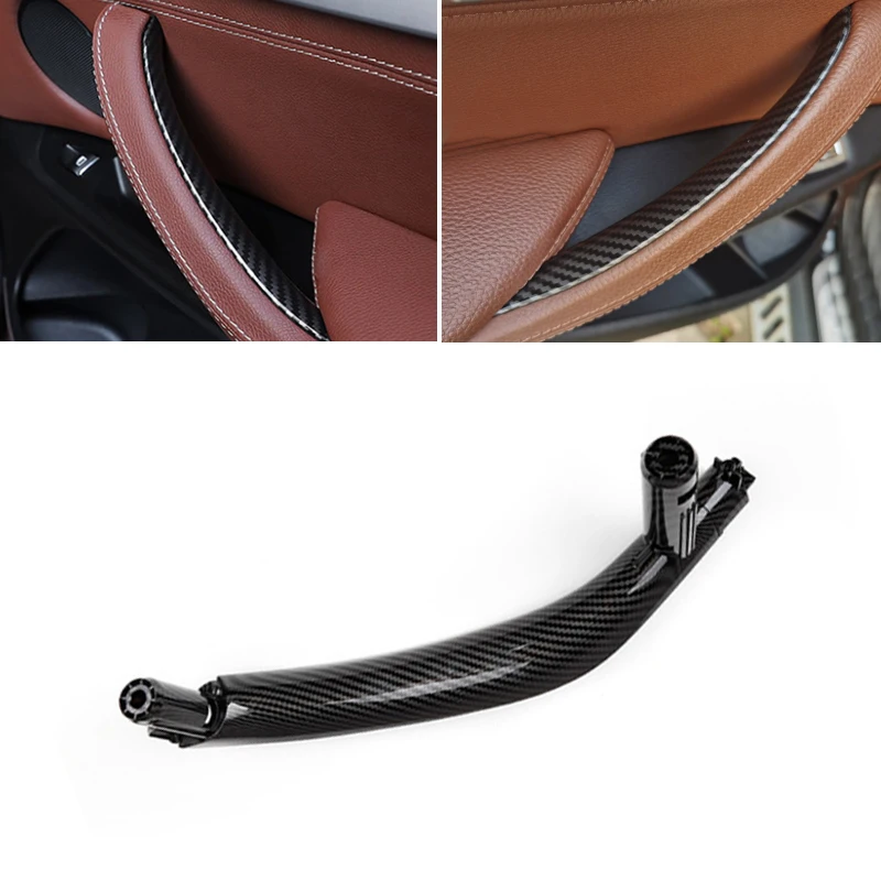 ل BMW X5 X6 F15 F16 2014 2015 2016 2017 2018 LHD/RHD اكسسوارات السيارات مقبض الباب الداخلي سحب استبدال غطاء ABS ألياف الكربون