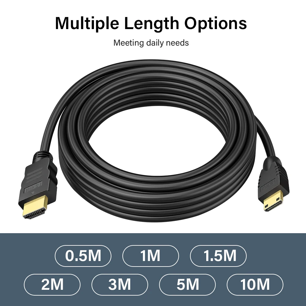 مطلية بالذهب كابل صغير HD إلى HD 1080P ذكر إلى ذكر تأثير صغير HDMI متوافق مهائي كابلات 1 متر 2 متر 3 متر 5 متر 10 متر لجهاز عرض HDTV