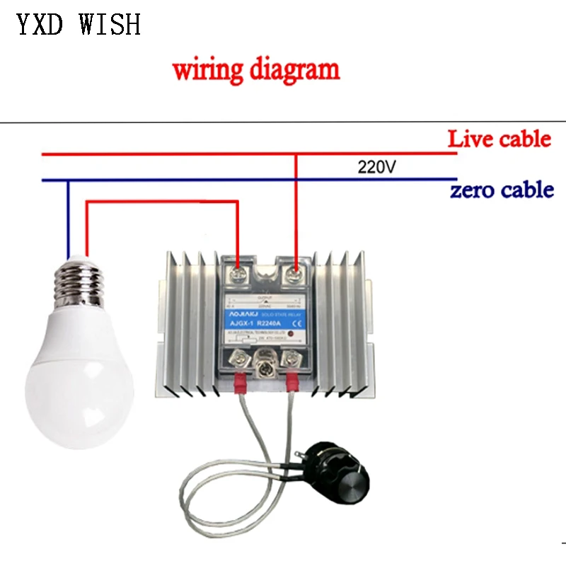 AC 0-220V 8000W Electronic Voltage Regulator Temperature Heater Fan Motor Speed Controller Dimming Dimmer Thermostat