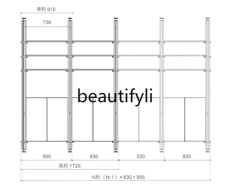 N178 G  Red oak non-punchin retro wall combination shelf system bookshelf TV wall hanin, partition