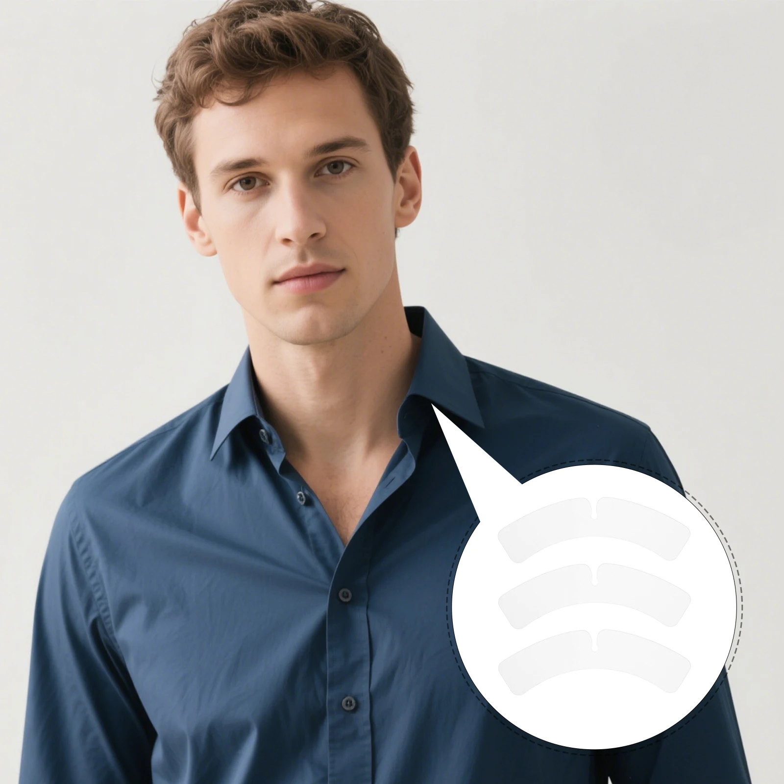 200pcs Shirt Clothing Collar Stays PVC Formal Wear Men's Dress Shirts Protector No Installation Durable for Collar