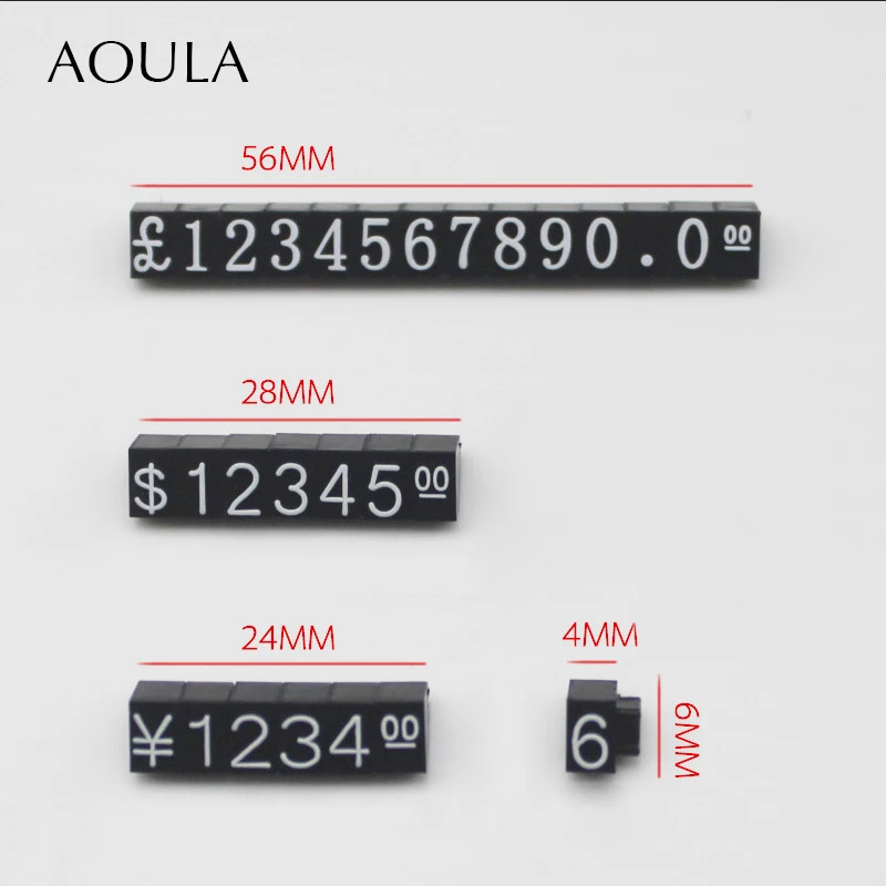 10 Sets Adjustable Dollar Price Display Cube Numbers Price Tag for Retail Jewelry Shop Pricing Label Blocks with Letter Assembly
