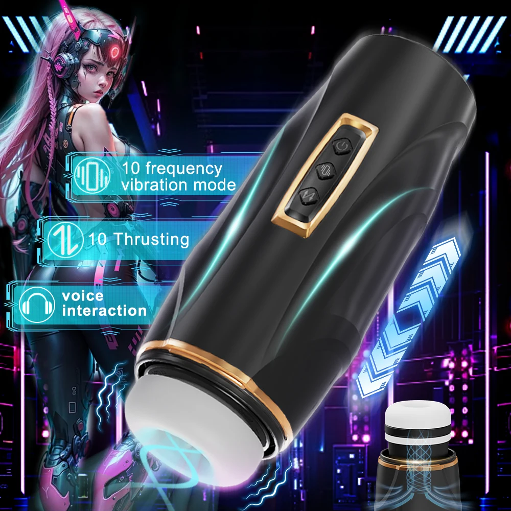 Automatic Male Masturbator Telescopic Vibration Masturbation Cup Penis Blowjob Piston Machine Adults Supplies Sex Toys for Men