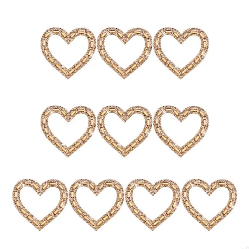 270D Artistic Rhinestones Heart Applique Beaded Crafts for Jeans Hat Scarf Curtain