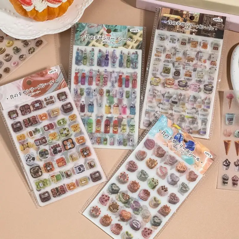 E8BE 6 Sheets Life Sticker Scrapbooking Sticker Stiker Dekoratif Stiker Perekat