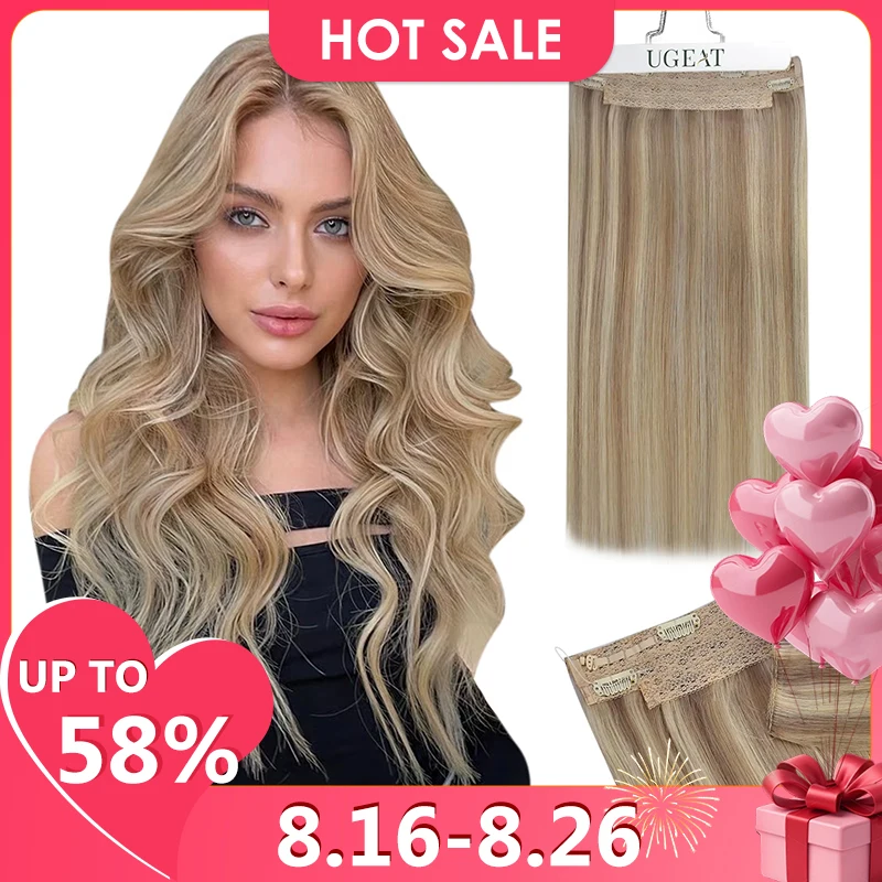 ugeat-extensiones-de-cabello-de-linea-de-pescado-cabello-humano-rubio-natural-alambre-invisible-2-piezas-de-clip