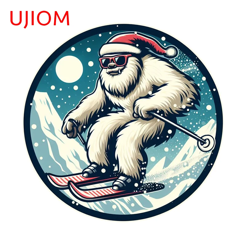 UJIOM 13cm X 12.9cm Sled Yeti Creativite Wall Stickers Interesting  Living Room Logo Decal Personality Decoration Chambre Mural