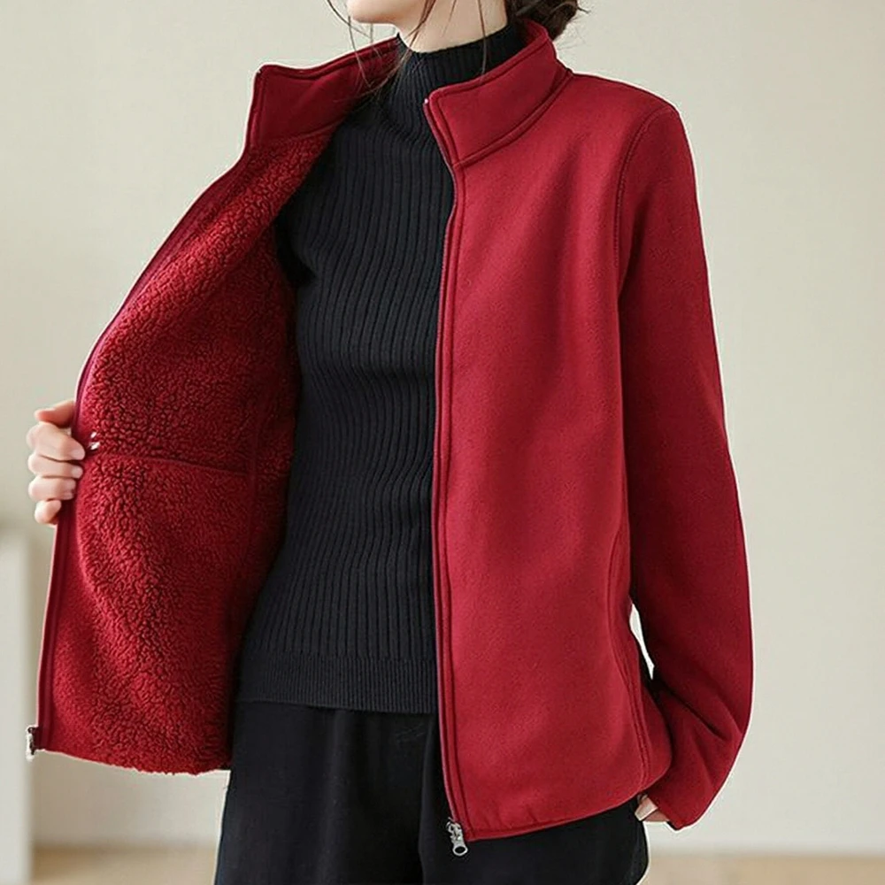 

Casual Round Neck Jacket Without Decoration Women's Top Class Style Fast Fashion Colorful Design For Spring Autumn