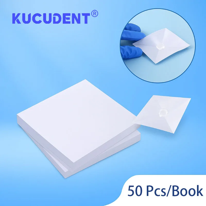 

50Pcs Dental Mixing Paper Set Disposable Thickening Pads S/M/L for Lab Cement & Powder Mixing White for Denture Lab Work