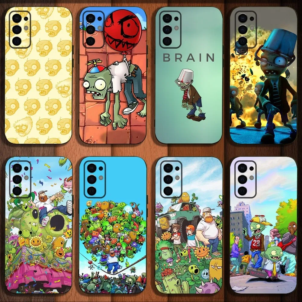 p-Plants vs Z-Zombies Phone Case For Samsung S24,S21,S22,S23,S30,Ultra,S20,Plus,Fe,Lite,Note,10,9,5G Black Soft Cover