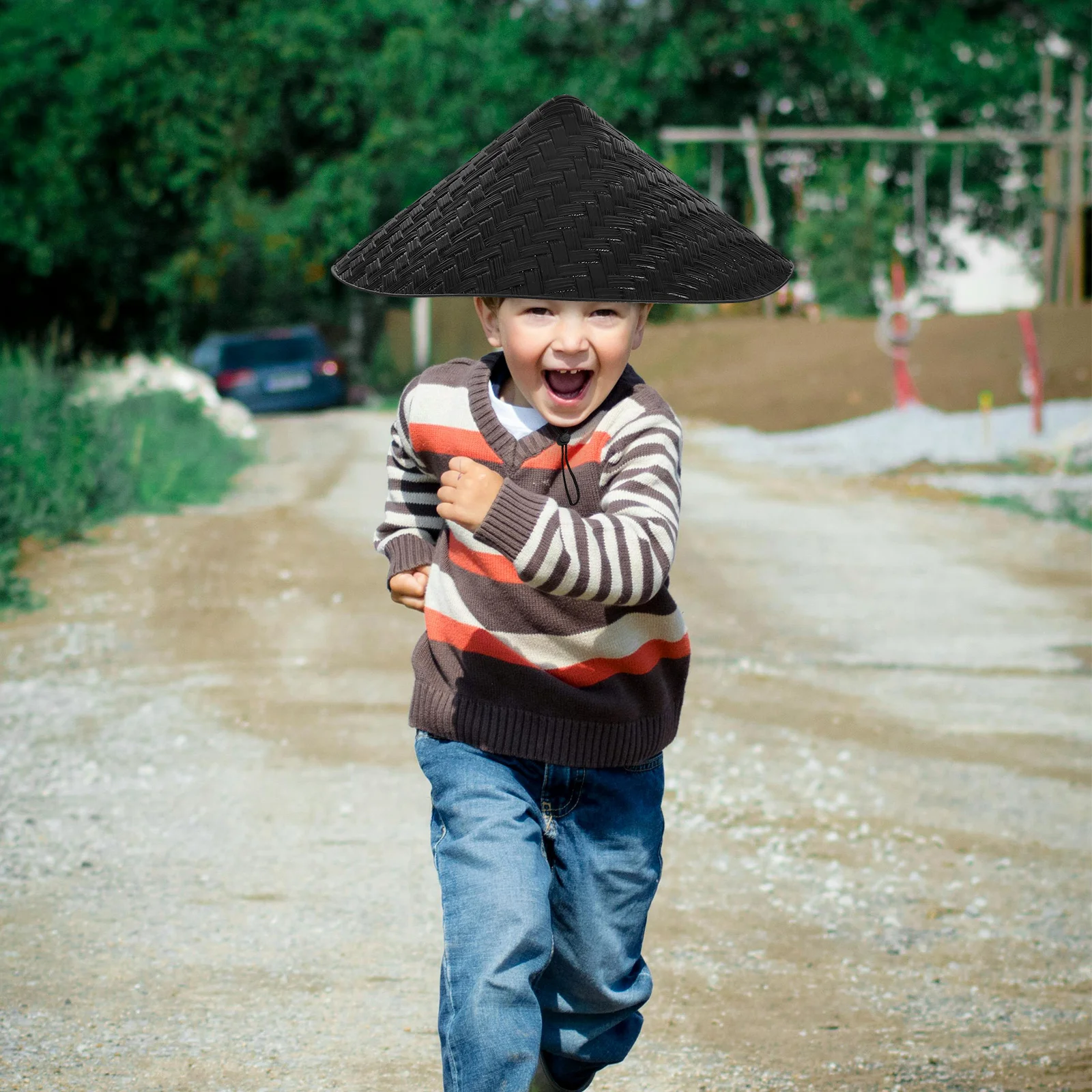 

Samurai Hat Japanese Style Traditional Weaving Design For Cosplay Sun Protection Outdoor Decor Asian Costume Lightweight