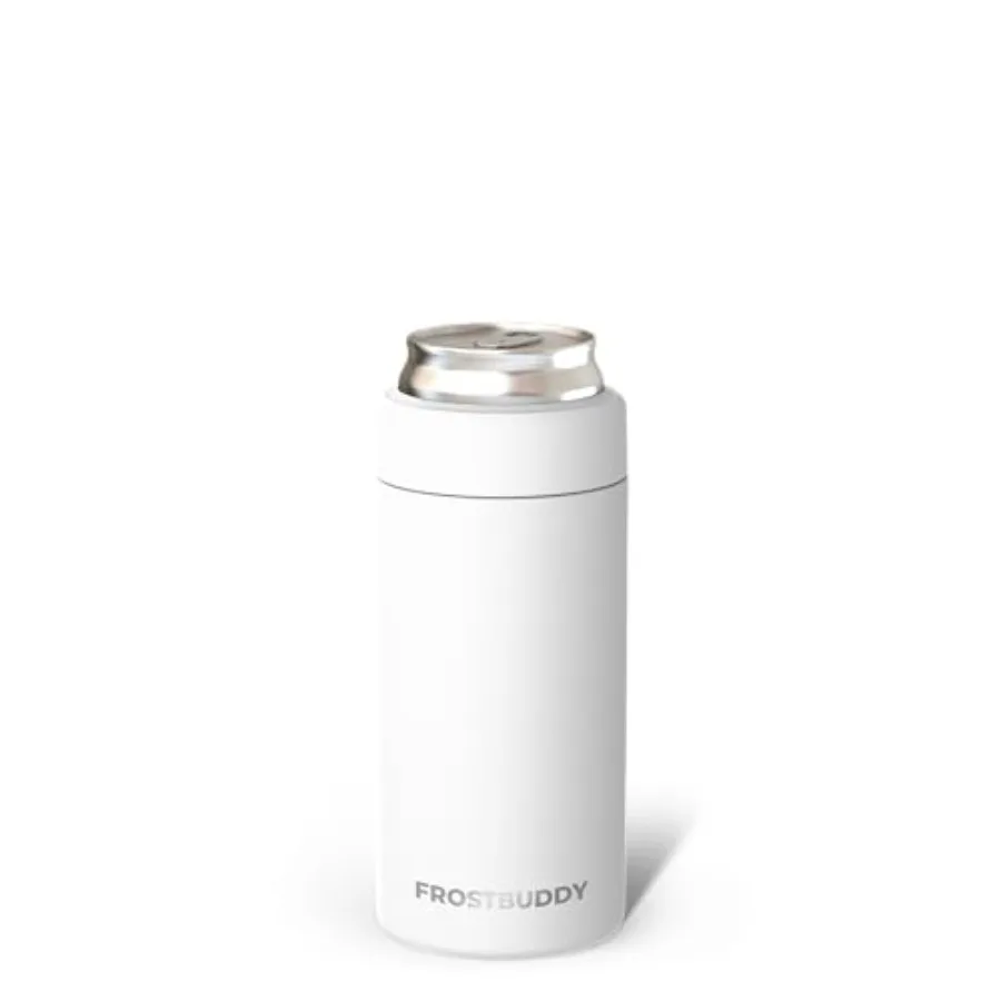 

Universal Mini Can Cooler Fits 12oz Slim and 7.5oz Mini Cans Vacuum Insulated Stainless Steel Keeps Beverages Cold or Hot Compa
