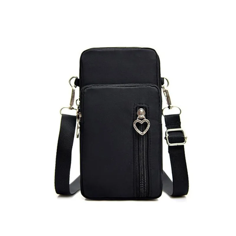 Wodoodporna torba na telefon komórkowy damska Mini torba typu Oxford Crossbody codzienna wielowarstwowa etui na zamek codzienna nylonowa torba