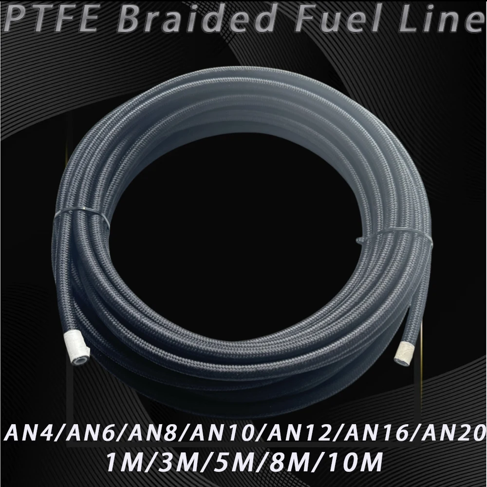 

1M-10M AN4-AN20Fuel Hose Oil Gas Cooler Line Pipe Tube Inside PTFE Nylon Stainless Steel Braided High Temperature Resistance