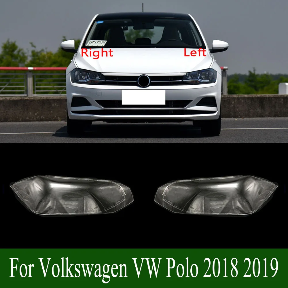 

For Volkswagen VW Polo 2018 2019 Front Headlamps Cover Transparent Lampshade Shell Lens Plexiglass Replace Original Lampshade