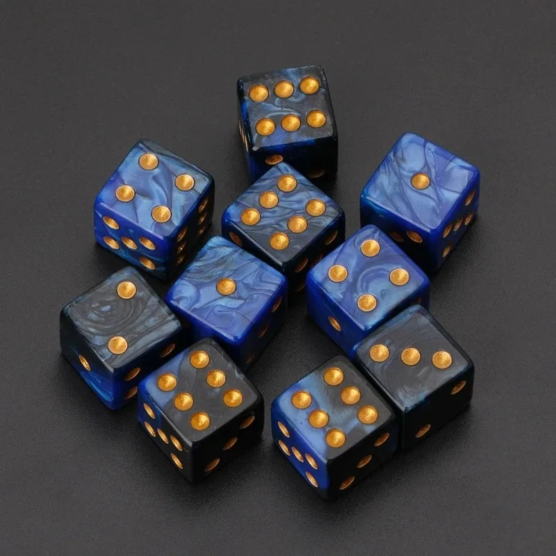 10pcs/set Acrylic Cube Dice Set 16mm Six Sided Three-dimensional Dice Portable Desktop Game Toy Entertainment Accessories