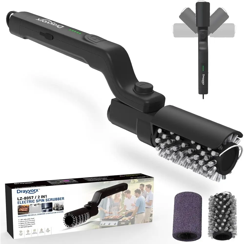 

Rechargeable Electric BBQ Grill Brush for Powerful Cleaning of Burnt Grease and Grates