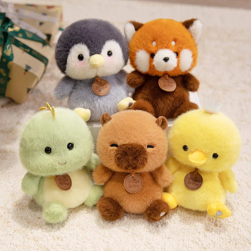 16cm/6.29in Cute Sitting Animals Red Panda Fox Sloth Cat Soft Plush Doll Stuffed Capybara Pig Plush Baby Toys Kids Birthday Gift