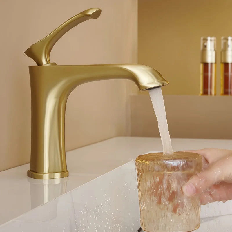 Hot and Cold Water Wash Basin Bathroom Countertop Basin Home Faucet Wash Basin Single Handle Dual Control