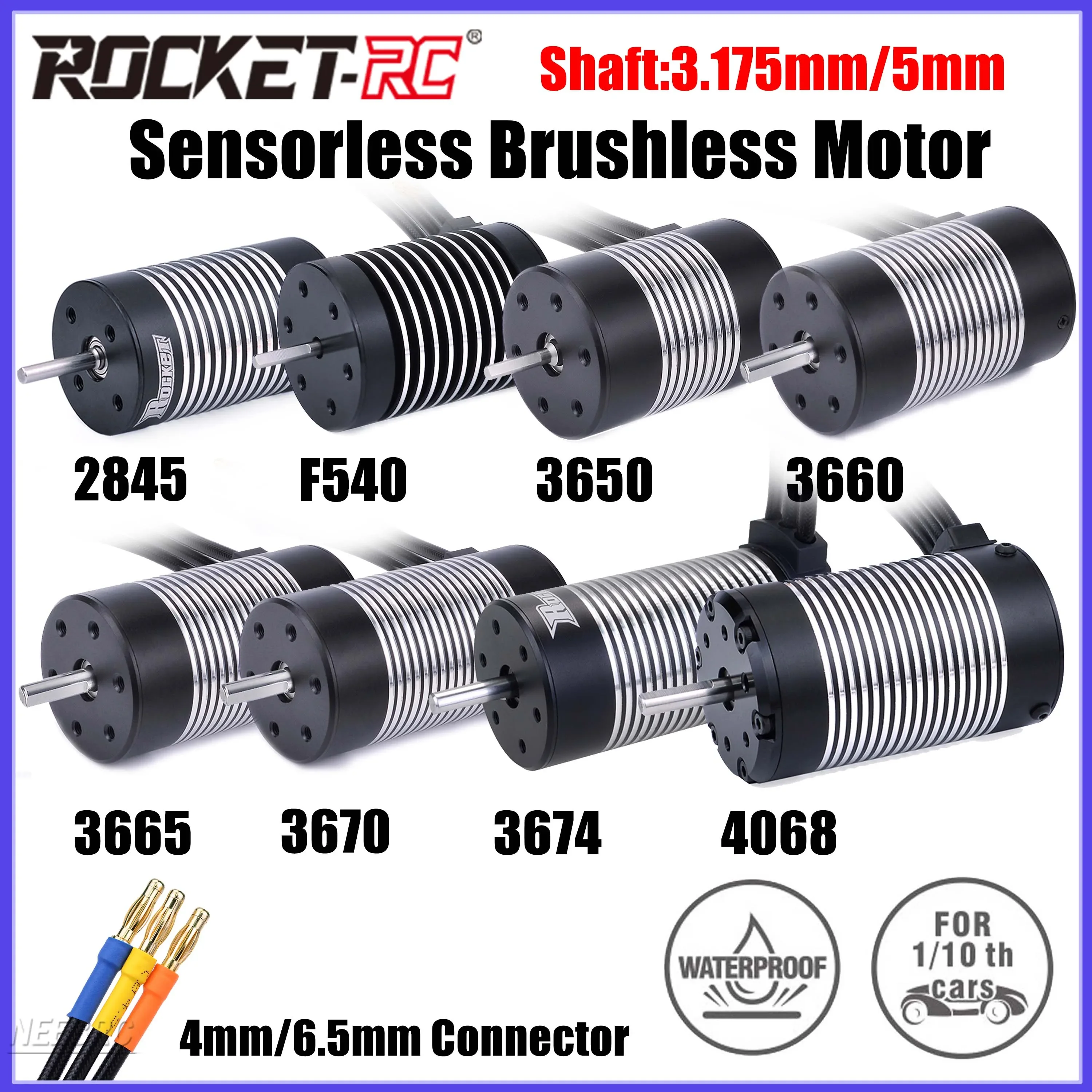 Rocket F540 2845 3650 3660 3665 3670 3674 4068 Waterproof Brushless Sensorless Motor for 1/10 1/12 RC Car WLtoy 12428 10428 WPL