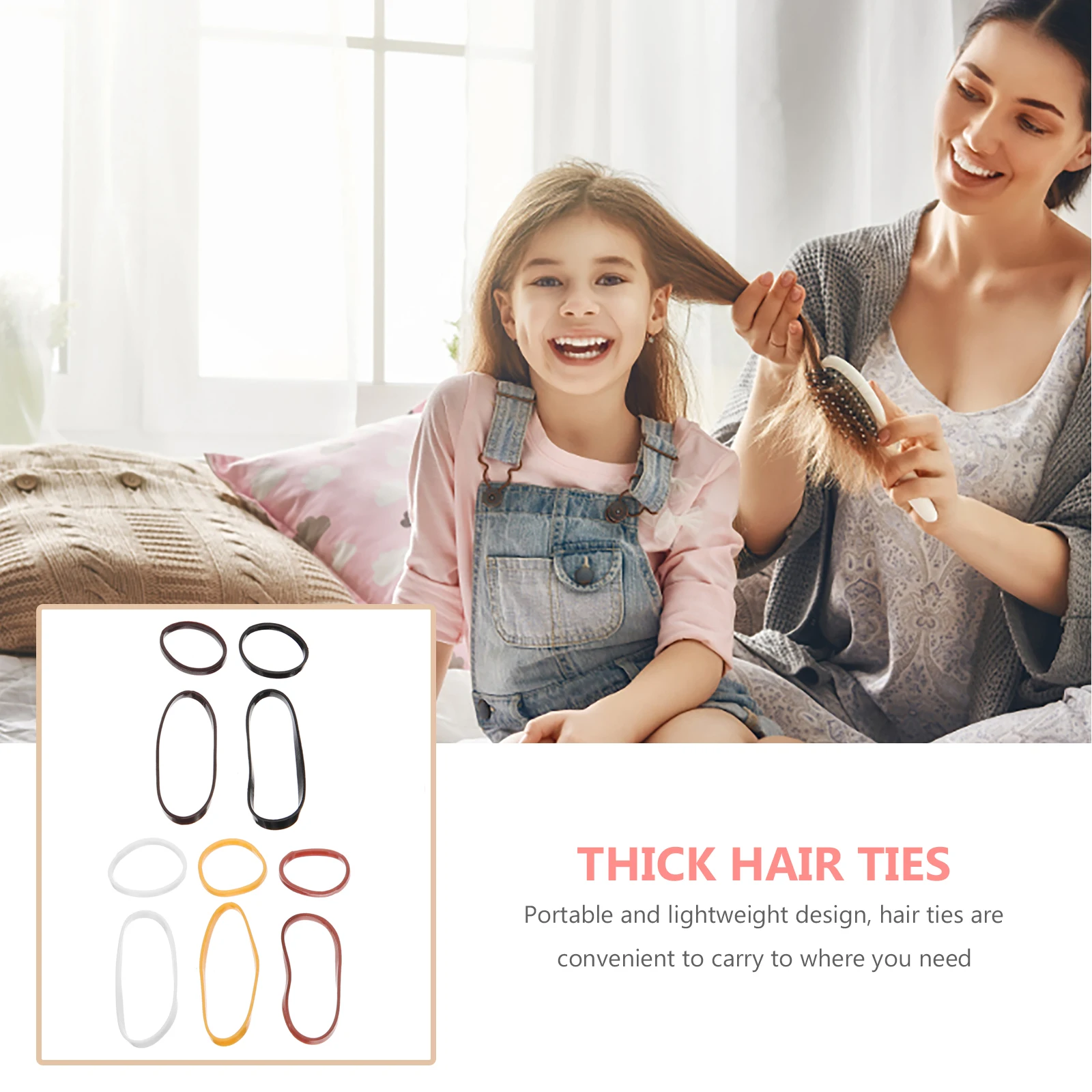 

1 set 1 Set Disposable High Elasticity Ropes Thick Ties Girls Small Women Elastic Bands Rubber Bands For Thin Thick Lightweight