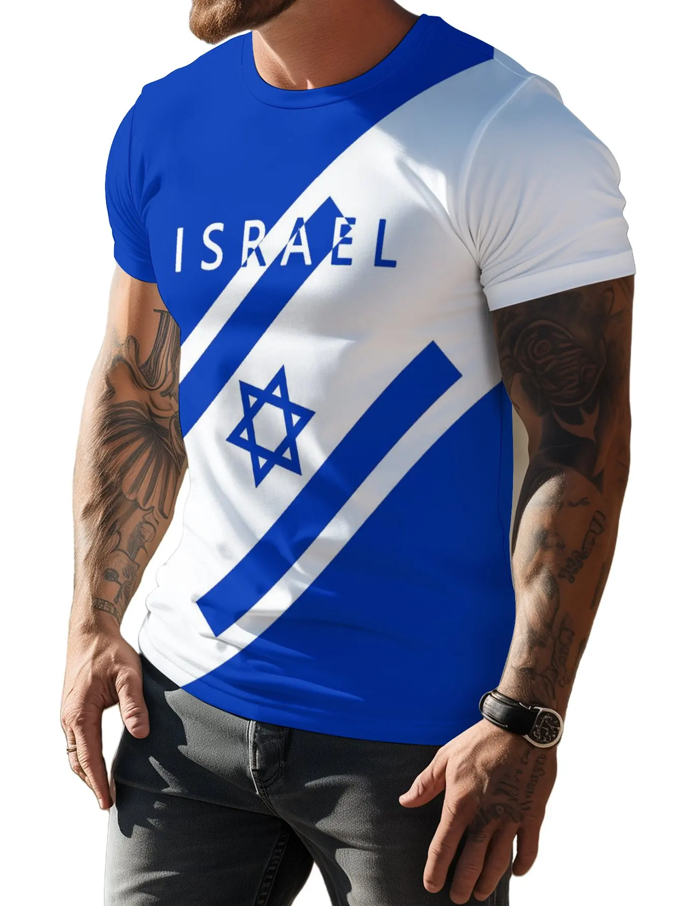 ISRAEL Men\'s T-shirt Fans Flag Football Soccer Jerseys Oversized tops Sports Night Run Hike Camp Speed Dry Fitness Casual