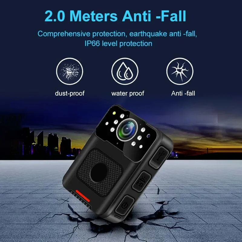 مقاوم للماء كاميرا يمكن حملها بالجسم 1080P ملف التشفير الأشعة تحت الحمراء للرؤية الليلية كام كاميرا Bodycam صغيرة الرياضة DV إنفاذ القانون DVR