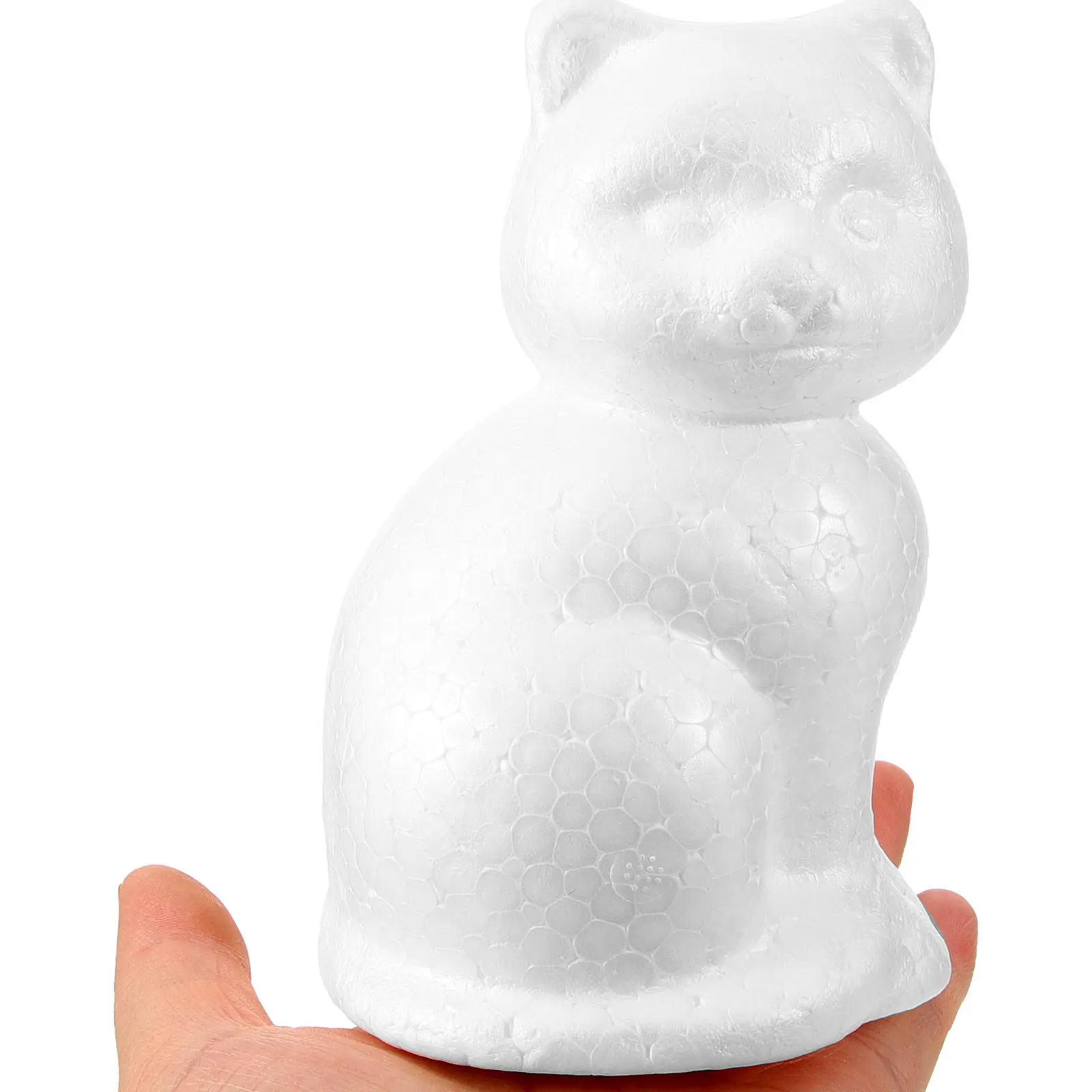 

10Pcs Cat Shape Foam Embryo Blank Animal Craft DIY Painting Holiday Party Decoration Embryos for Crafts DIY