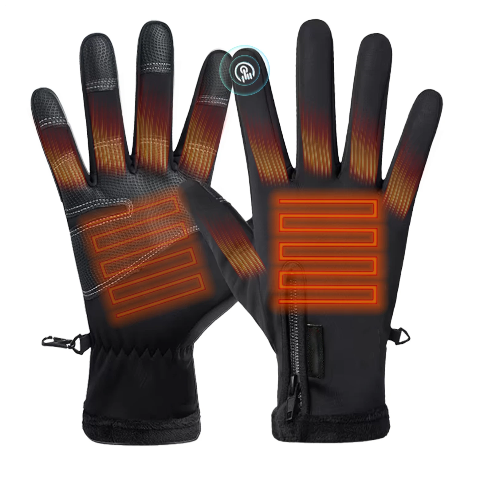 Electric Heated Gloves Fingerless Touchscreen Hand Warmer Cold Resistant Outdoor Sport Gloves for Outdoor Cycling