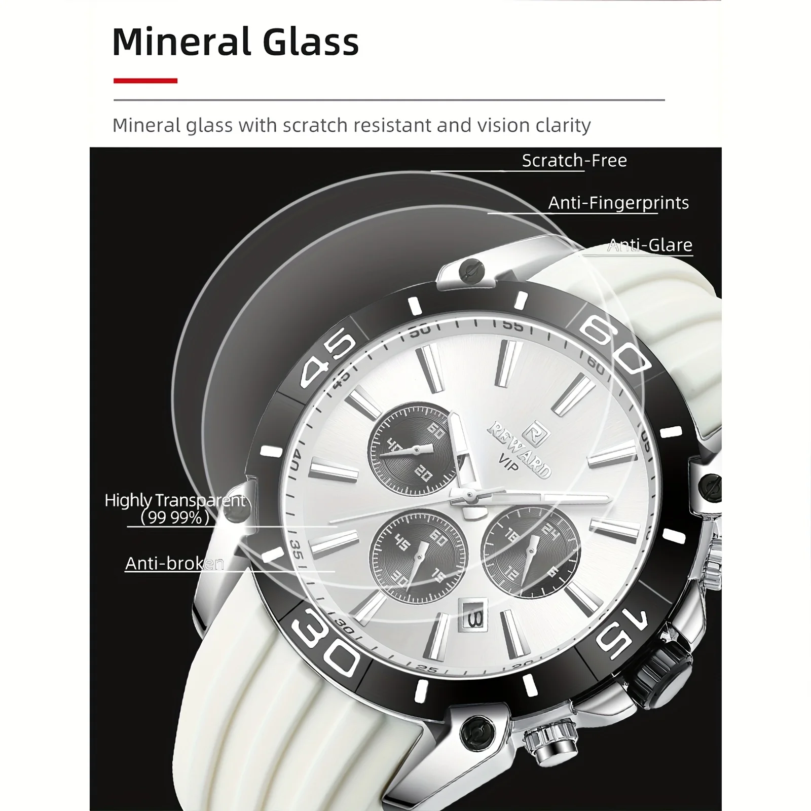 مكافأة الكوارتز الرياضية التقويم الأزياء كرونوغراف الساعات للرجال سيليكون حزام الذكور على مدار الساعة مع صندوق