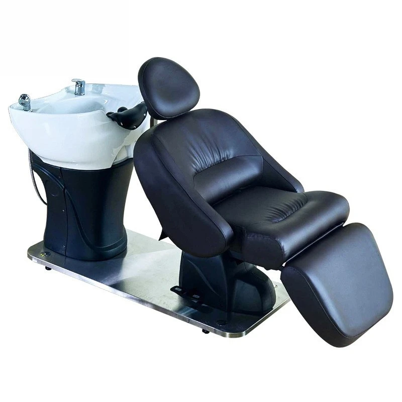 

High-end Japanese barber shop, electric lift hair shampoo bed, rotatable silicone pillow flush bed