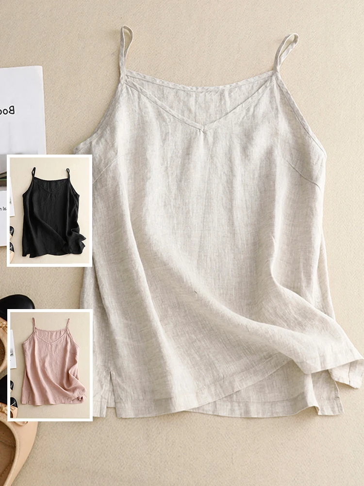 

Lightweight Breathable Soft Pure Color Cotton Linen Small Strap Large Size Women's Casual Underwear plus Size Thin Strap Line...