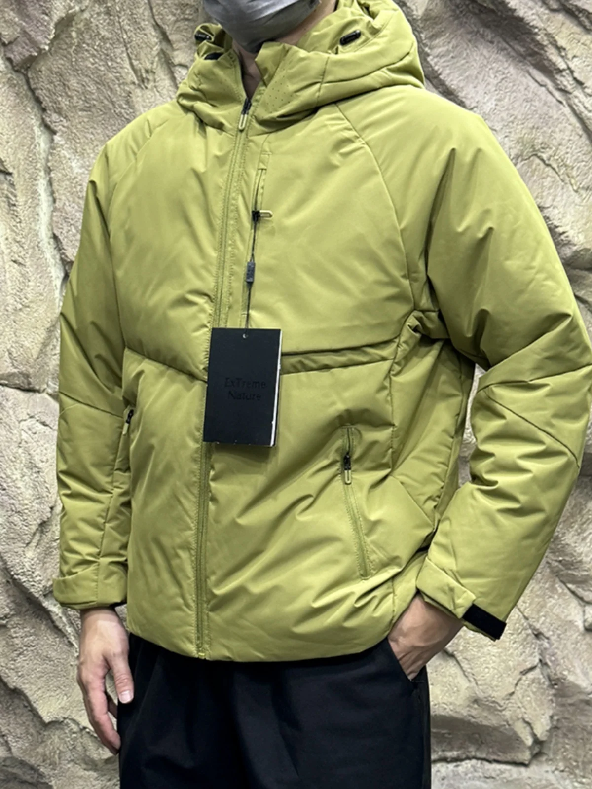 الراقية في الهواء الطلق الرجال aphene اصطف عالية رقيق P القطن الحراري القطن Jaet المقاومة الباردة Faion الحضرية Sle هوديي #2