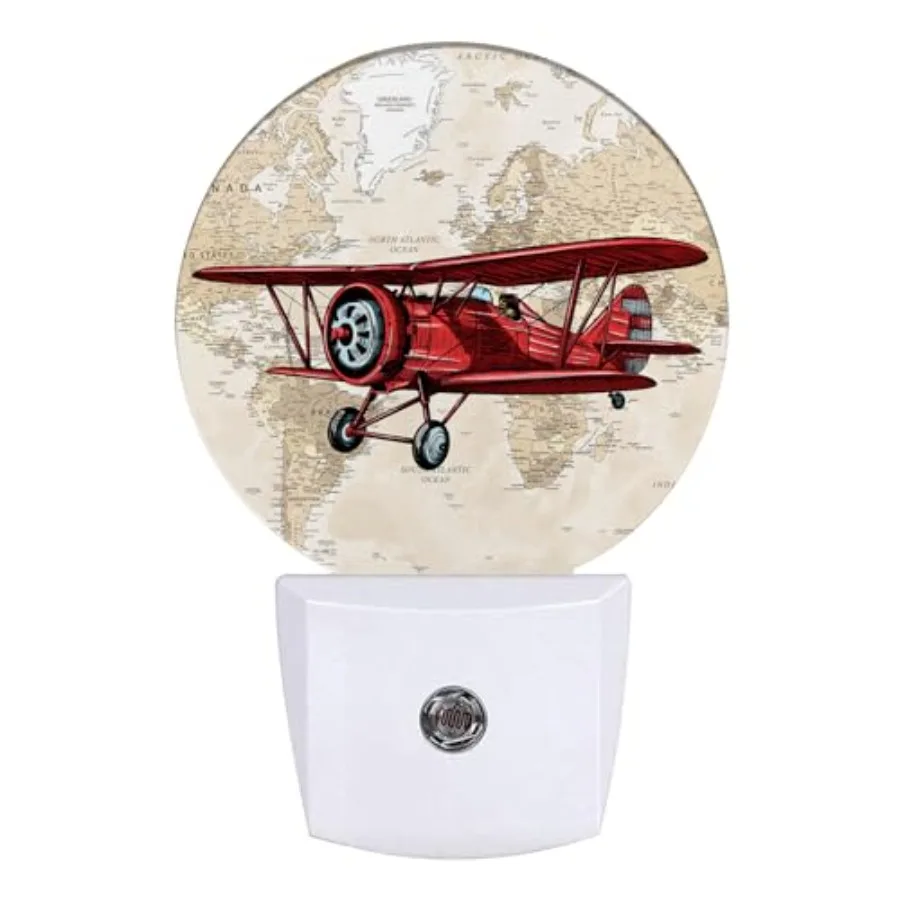 Vintage World Map LED Night Light with Sensor