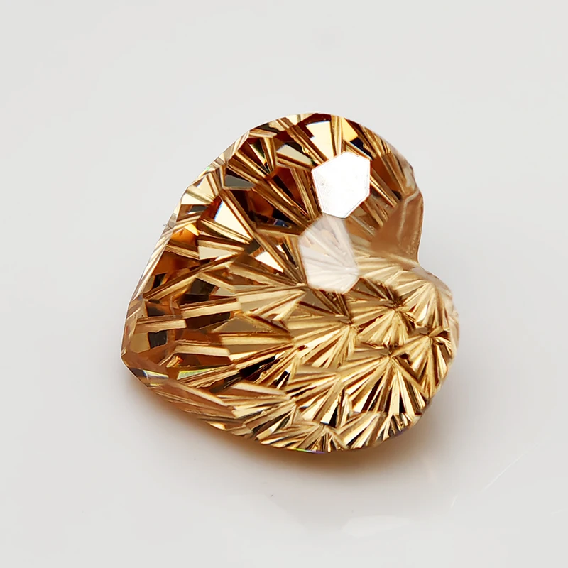 5A 新品 高級 パープル/紫/イエロー/シャンパンカラー 6x6mm ハート型 パイロテクニックカット キュービックジルコニア ストーン ルースジェムストーン ジュエリー製作用