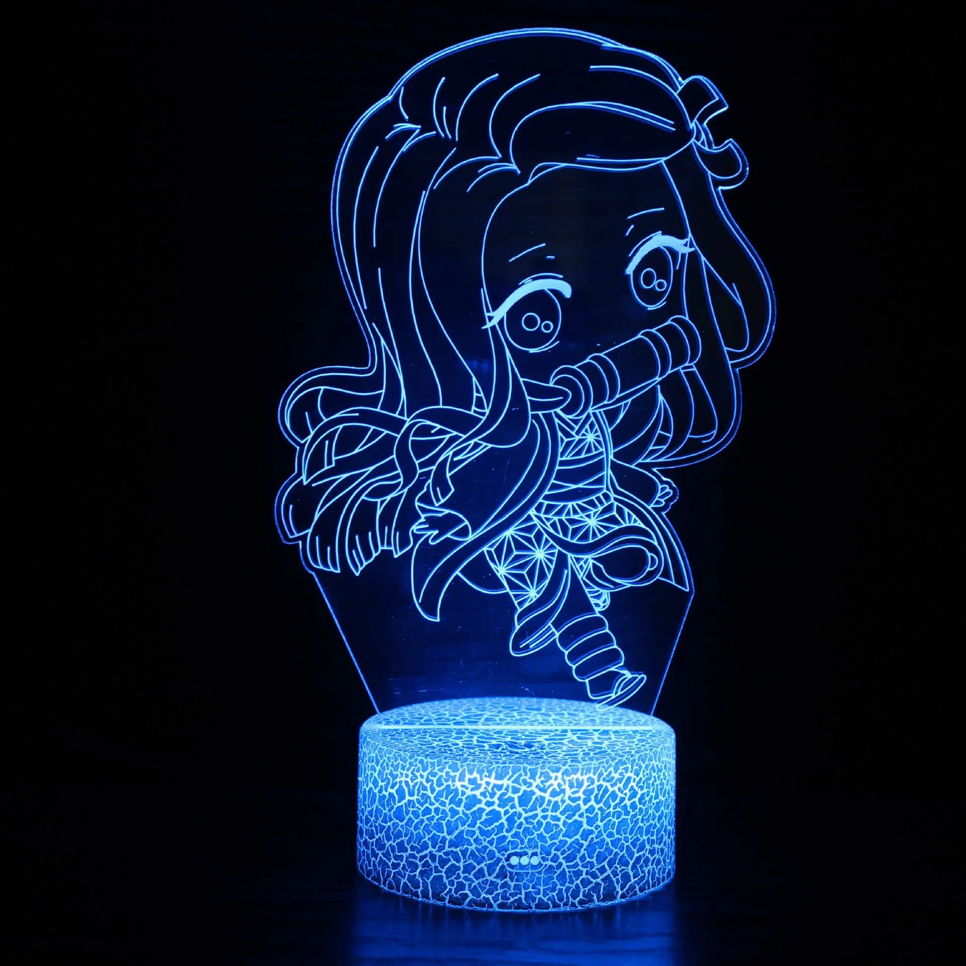 Kimetsu No Yaiba Nezuko Kamado Figure 3D Led Night Light for Bedroom Decor Nightlight Kids Child Table Lamp Demon Slayer Gift