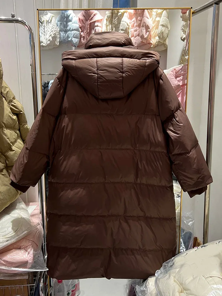 Nuovo piumino rosa con cappuccio per donna piumino corto per pane addensare caldo femminile imbottito di piume parka soprabito da neve