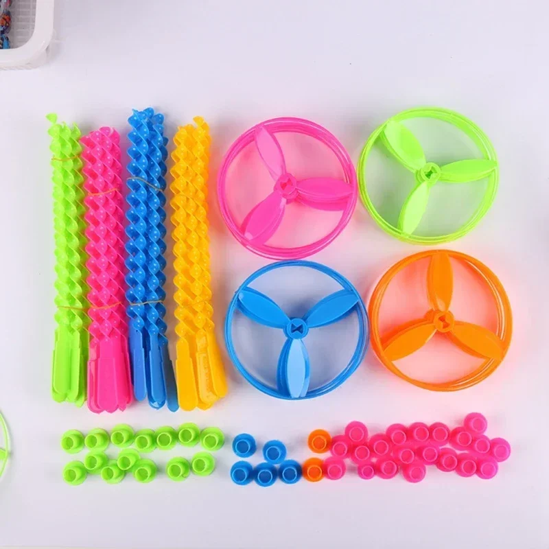 Classic Fun Hand Push Flying Fairy Bamboo UFO Dragonfly Childhood Spin Street Stall Toy Kindergarten Party Supplies Gift
