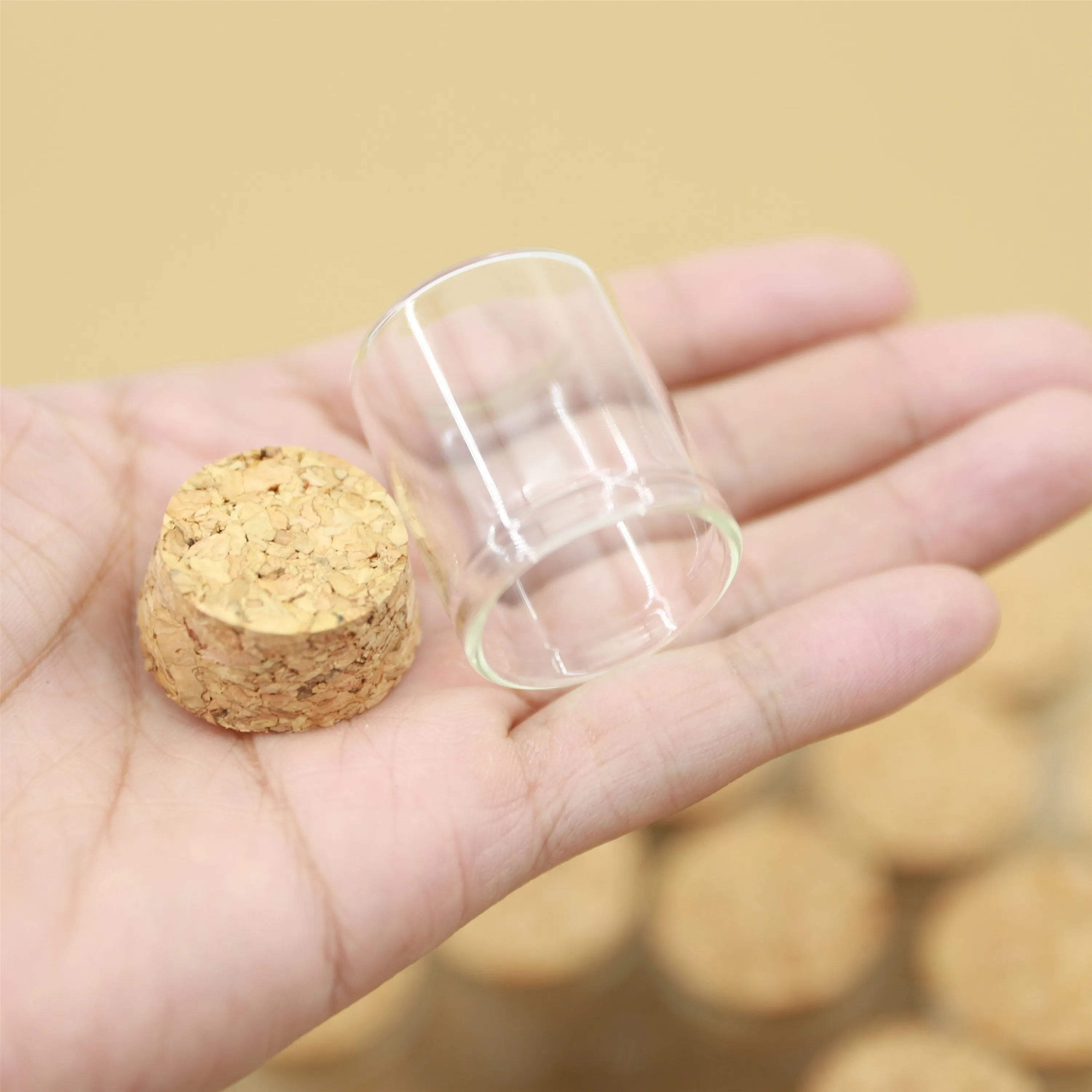 24 개/몫 25*30*35mm 12ml 작은 유리 병 마개 유리 항아리 테스트 튜브 코르크 향신료 미니 DIY 병 용기 항아리