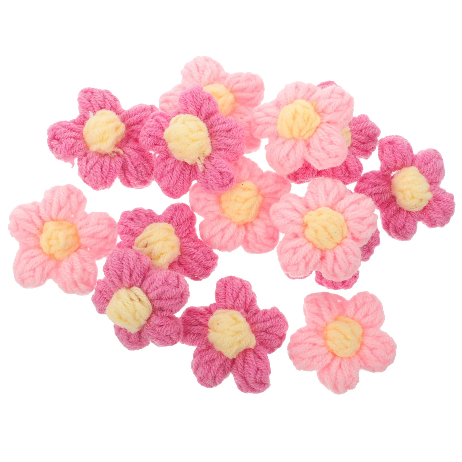 12 قطعة دبوس الشعر بروش الديكور الكروشيه نفخة زهرة DIY بها بنفسك الأزهار الملابس والاكسسوارات للتنانير أكياس DIY بها بنفسك زهرة الديكورات