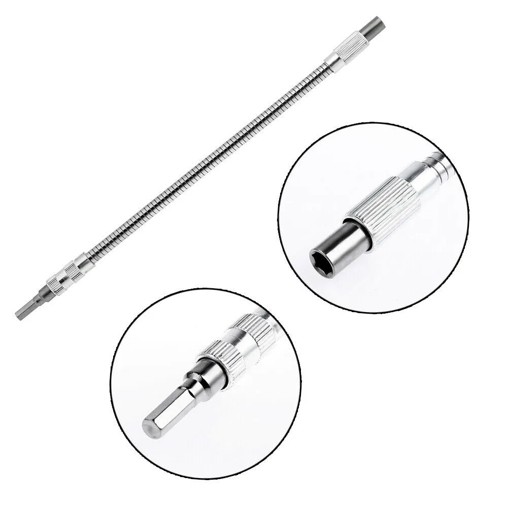 Flexible Shaft Extension for Power Drills and Electric Screwdrivers Supporting Work in High-Density Mounting Environments
