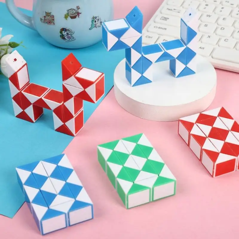 24 Section Foldable Magic Rule Snake Cubes Elasticity Elastic changed Popular Twist Transformable Kid Puzzle Toy for Children