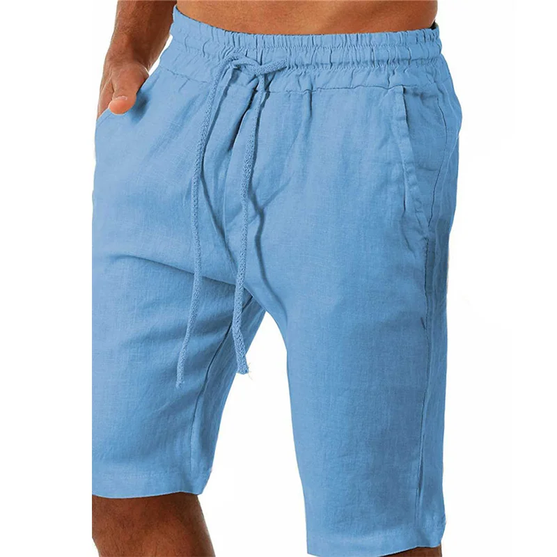 Pantaloncini Cargo Casual da uomo estivi pantaloncini di lino in cotone pantaloncini sportivi larghi da uomo pantaloncini sportivi da palestra tascabili pantaloncini Soild abbigliamento uomo