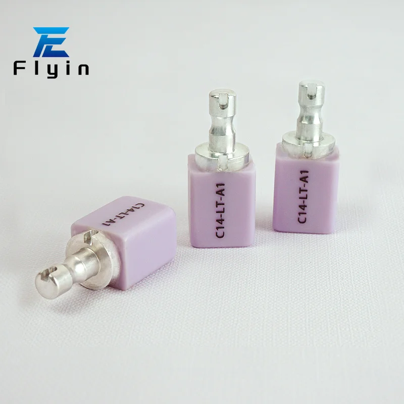 CAD CAM Milling Cutting C14 HT/LT lithium disilicate ceramic Flyin 5PCS Lithium Disilicate For Dental Lab