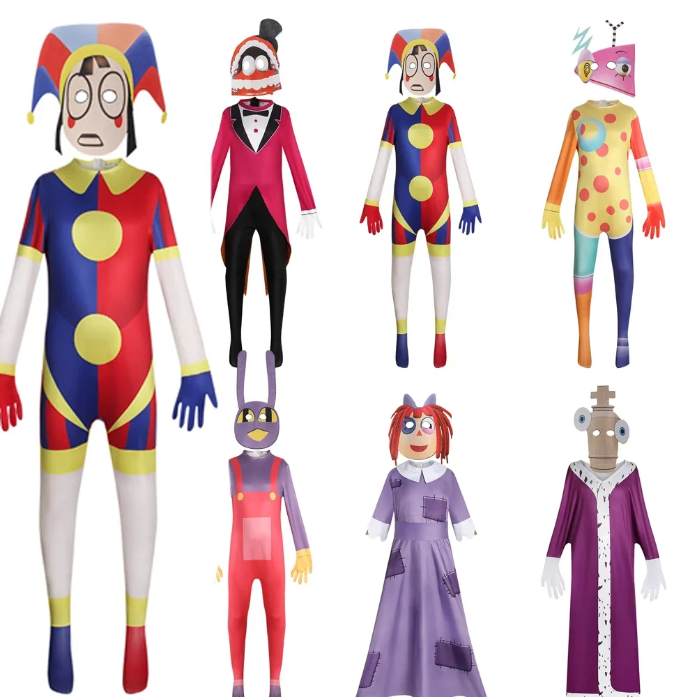 2025Anime Incredibile Circo Digitale Cosplay Pomni Costume Cosplay Halloween Ragatha Jax Caine Teatro Bambini Divertente Cosplay
