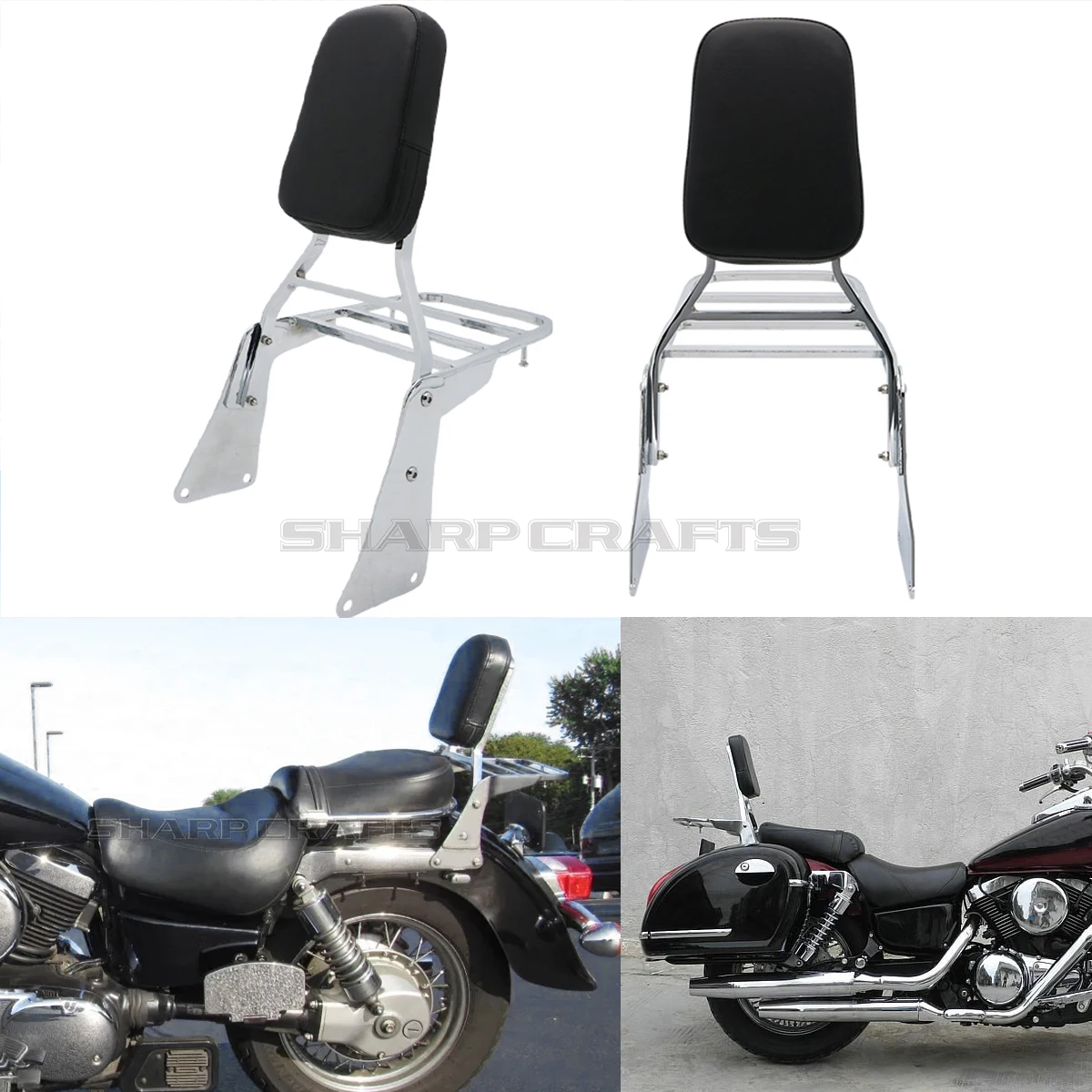 

Для Kawasaki Vulcan VN1500 VN 1500 Classic 1986-2013 часть мотоцикла хромированная спинка пассажира Sissy Bar с накладкой для багажника